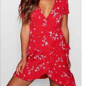 Boohoo Size 2 Red Summer Dress